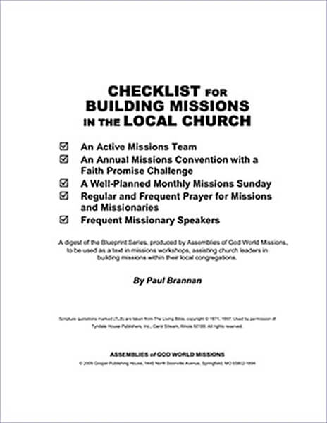 Checklist for Building Missions in the Local Church