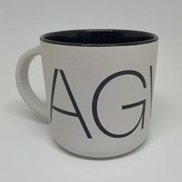 [712019] White Mug AGWM Gray Print