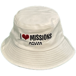 [720225] AGWM Bucket Hat I Luv Missions White