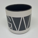 AGWM White Mug Gray Band