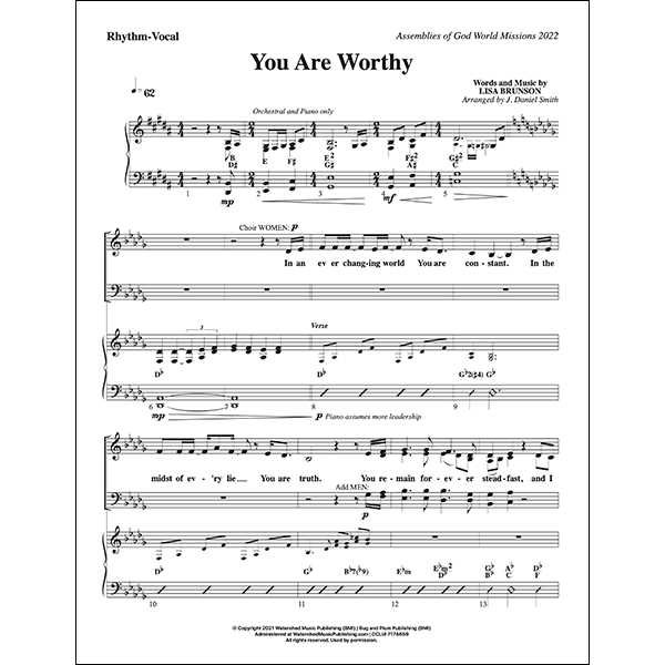 You Are Worthy Lead Sheet