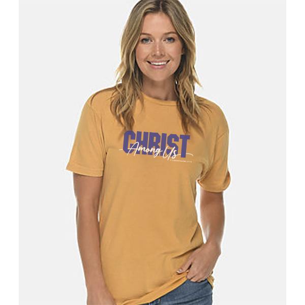 Christ Among Us XS T-shirt Vintage Mustard