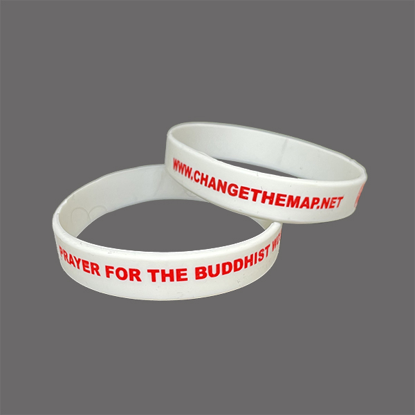 Change the Map Silicone White Wristband Pkg 10