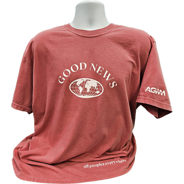 Good News T-shirt Crimson, Small