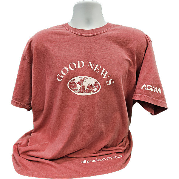 Good News T-shirt Crimson, Medium