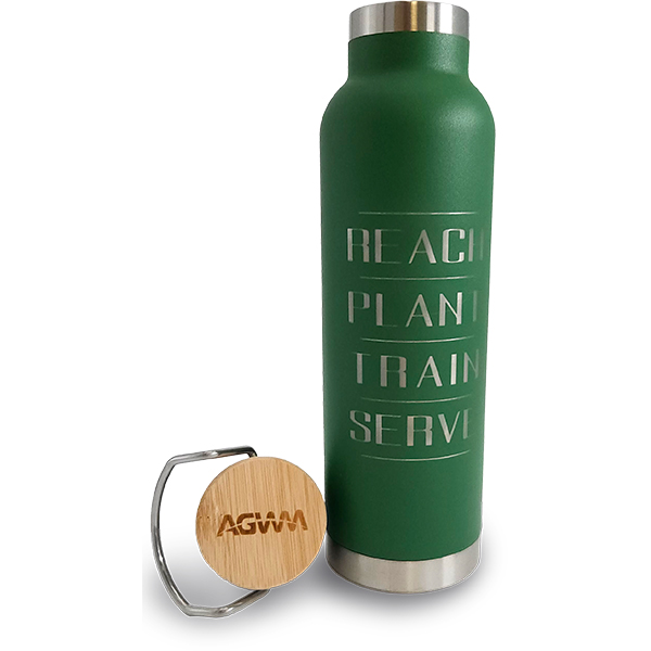 AGWM Bamboo Top Bottle 22 oz. Green