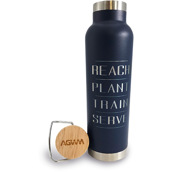 AGWM Bamboo Top Bottle 22 oz. Navy