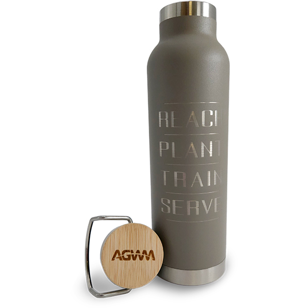 AGWM Bamboo Top Bottle 22 oz. Gray