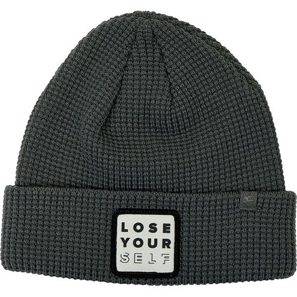 LYS Cuffed Beanie Gray with White Patch