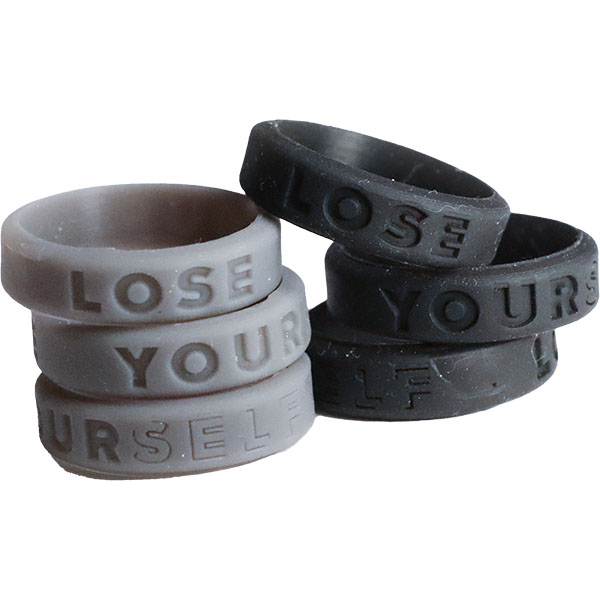 Small Lose Yourself Engraved Silicone Ring 6 pkg