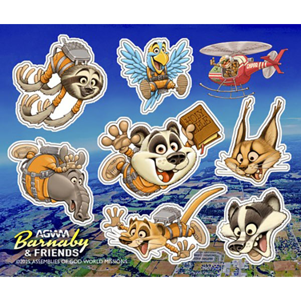 2025 Barnaby Parachuting Friends Sticker Sheet