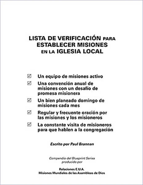 Checklist for Building Missions in the Local Church