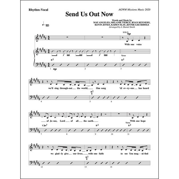 "Send Us Out Now" Lead Sheet (Music Book)