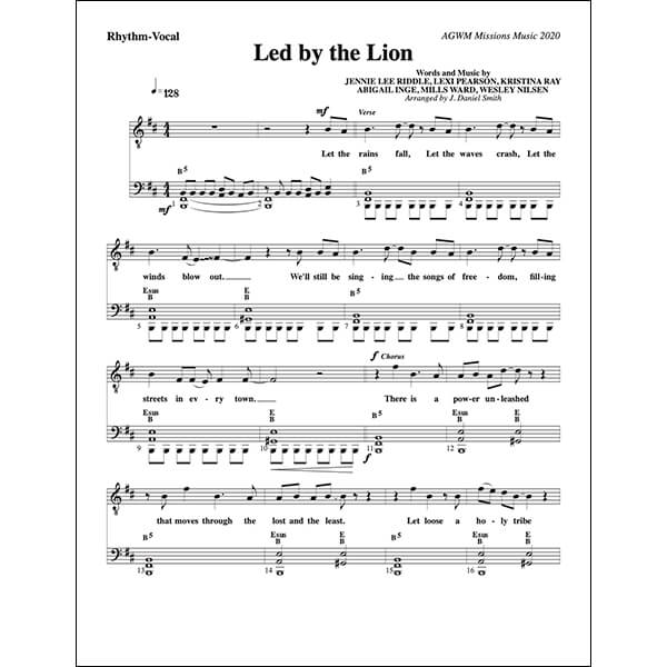 “Led by the Lion” Lead Sheet (Music Book)