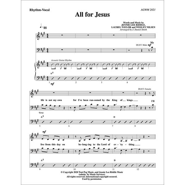 All for Jesus Lead Sheet
