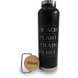 [720626] AGWM Bamboo Top Bottle 22 oz. Black