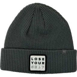 [718551] LYS Cuffed Beanie Gray with White Patch