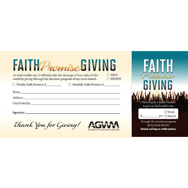 Faith Promise Card English Pkg 50 AGWM